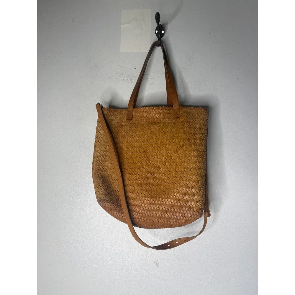 Madewell The Medium Transport Tote: Woven Leather Edition brown